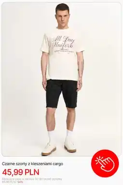 Cropp Szorty męskie czarne z kieszeniami cargo Cropp oferta