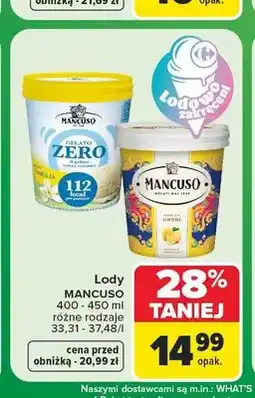 Carrefour Lody Mancuso Gelato Zero oferta