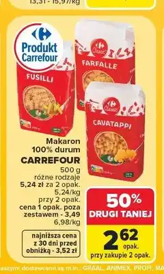 Carrefour Makaron 100% durum Cavatappi Carrefour oferta