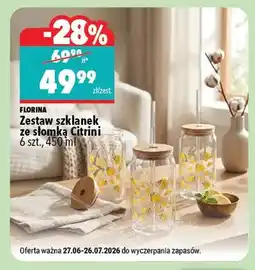 Biedronka Zestaw szklanek ze słomką Florina Citrini 6-pak oferta