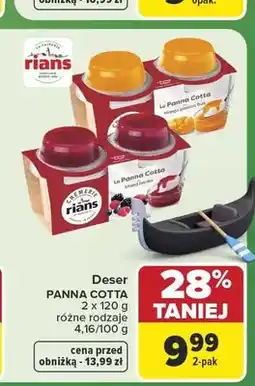 Carrefour Deser Panna Cotta Rians o smaku mango i marakui 2-pak oferta