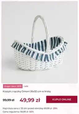 Home&You Koszyk z rączką Omoni 26x32 cm w kratę oferta