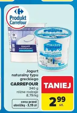 Carrefour Jogurt naturalny typu greckiego light Carrefour Mleczny Przystanek oferta