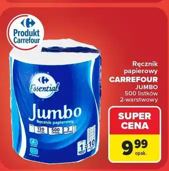 Carrefour Ręcznik papierowy Carrefour Essential Jumbo oferta