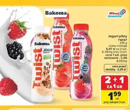 Carrefour Jogurt pitny Bakoma Twist truskawkowy oferta