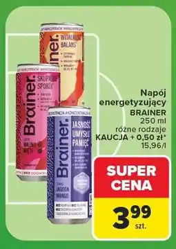 Carrefour Napój energetyzujący Brainer Malina Mięta oferta