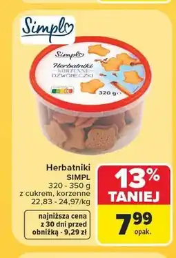 Carrefour Herbatniki Simply z cukrem oferta