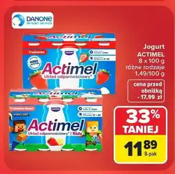 Carrefour Napój probiotyczny Actimel truskawkowy 8-pak oferta