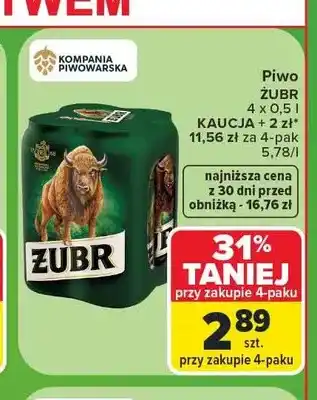 Carrefour Piwo Żubr 4-pak oferta