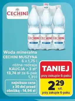 Carrefour Woda mineralna Cechini Muszyna 6-pak oferta
