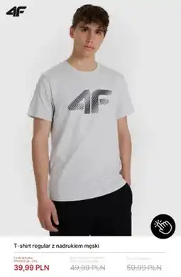 4F T-shirt regular z nadrukiem męski 4F oferta