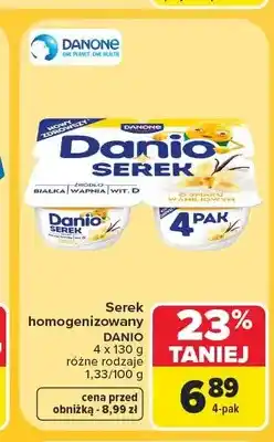 Carrefour Serek homogenizowany Danone Danio o smaku waniliowym 4-pak oferta