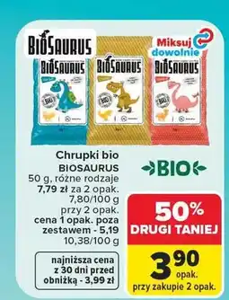 Carrefour Chrupki bio Biosaurus serowe oferta