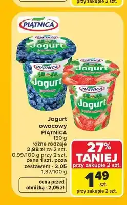Carrefour Jogurt owocowy Piątnica truskawkowy oferta