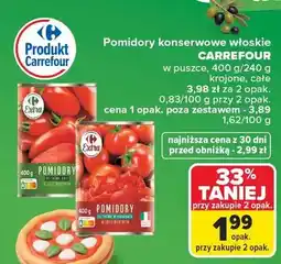 Carrefour Pomidory konserwowe krojone Carrefour oferta