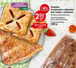 Żabka Ciastko w zestawie truskawka-rabarbar lub rożek z wiśniami oferta