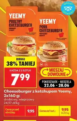 Biedronka Cheeseburger drobiowy z ketchupem Yeemy 2-pak oferta