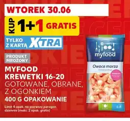 Kaufland Myfood Krewetki 16-20 gotowane, obrane, z ogonkiem oferta