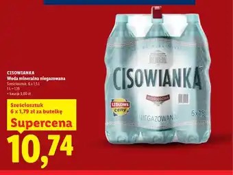 Lidl Woda mineralna niegazowana Cisowianka 6-pak oferta