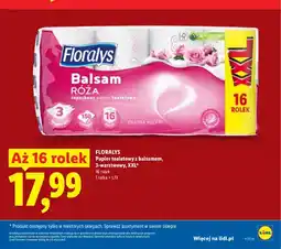 Lidl Papier toaletowy z balsamem Floralys Balsam Róża 3-warstwowy XXL 16-pak oferta