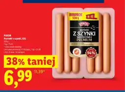 Lidl Parówki z szynki Pikok XXL oferta
