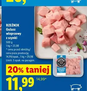 Lidl Gulasz wieprzowy z szynki Rzeźnik oferta