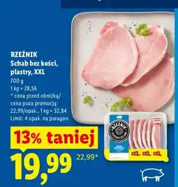 Lidl Schab bez kości plastry Rzeźnik XXL oferta