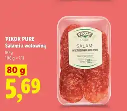 Lidl Salami z wołowiną Pikok Pure oferta