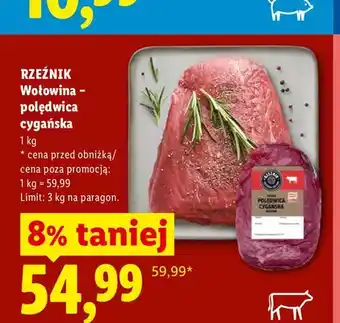 Lidl Wołowina polędwica cygańska Rzeźnik oferta