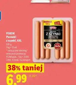 Lidl Parówki z szynki XXL Pikok oferta