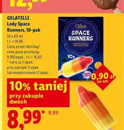 Lidl Lody Space Runners Gelatelli 10-pak oferta