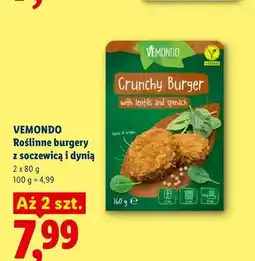 Lidl Roślinne burgery z soczewicą i dynią VEMONDO 2-pak oferta