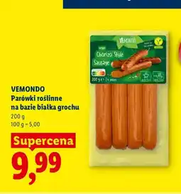 Lidl Parówki roślinne na bazie białka grochu Vemondo oferta