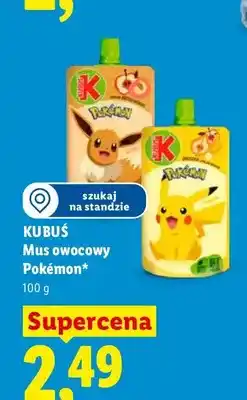 Lidl Mus owocowy Kubuś Pokémon Pikachu oferta