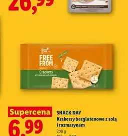Lidl Krakersy bezglutenowe z solą i rozmarynem Snack Day Free From oferta