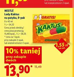 Lidl Lody Kaktus na patyku Nestlé 9-pak oferta
