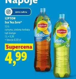 Lidl Herbata mrożona Lipton Ice Tea Zero cytrynowa oferta