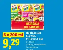 Lidl Sok 100% Hortex Leon Psi Patrol 6-pak jabłkowy oferta