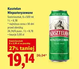 Lidl Piwo Kasztelan Niepasteryzowane 6-pak oferta
