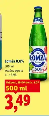 Lidl Piwo bezalkoholowe Łomża Radler kwaśny agrest oferta