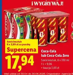 Lidl Napój gazowany Coca-Cola Zero 6-pak oferta