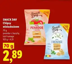 Lidl Chipsy wielozbożowe pomidor z bazylią Snack Day oferta
