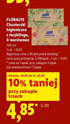 Lidl Chusteczki higieniczne z recyklingu 4-warstwowe Floralys oferta