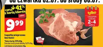 Topaz Łopatka wieprzowa bez kości oferta