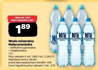 Netto Woda mineralna niegazowana Nałęczowianka oferta