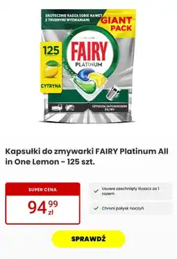 Media Expert Kapsułki do zmywarki Fairy Platinum All in One Lemon oferta
