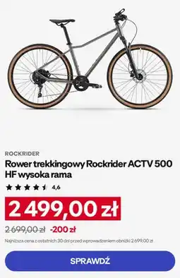 Decathlon Rower trekkingowy Rockrider ACTV 500 HF wysoka rama oferta