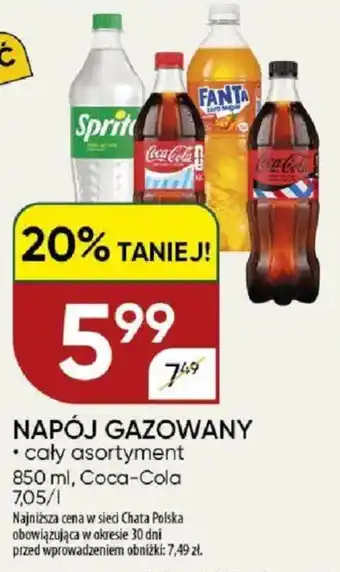 Chata Polska Napój gazowany coca-cola oferta