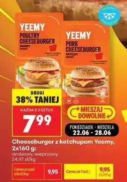 Biedronka Cheeseburger z ketchupem Yeemy, 2x160 g oferta