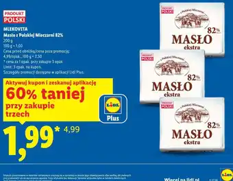 Lidl MLEKOVITA Masło z Polskiej Mleczarni 82% oferta
